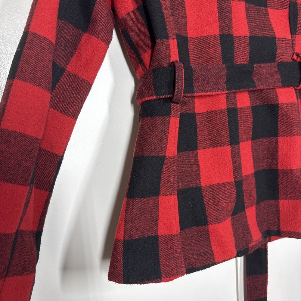 Vintage‎ Bongo Women's sz M Red Black Plaid Belted Gothic Grunge Punk Y2K - Picture 9 of 14